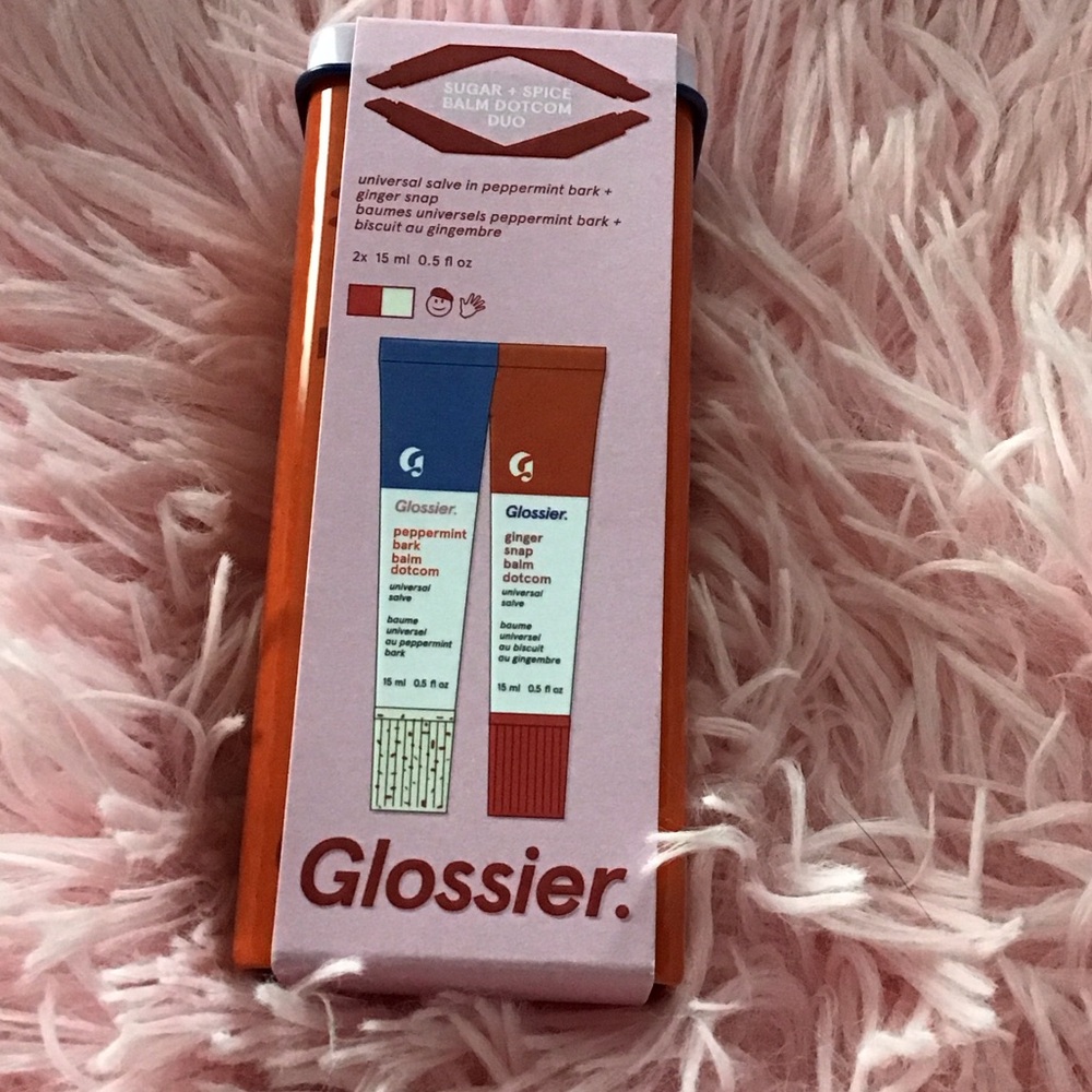 New Glossier Lip Balm Duo Set Peppermint and Gingersnap